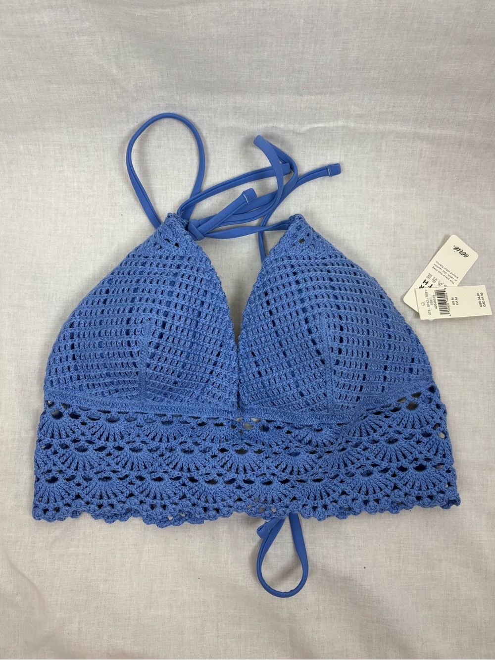 NWT Aerie Crochet Triangle Longline Bikini Top Size M